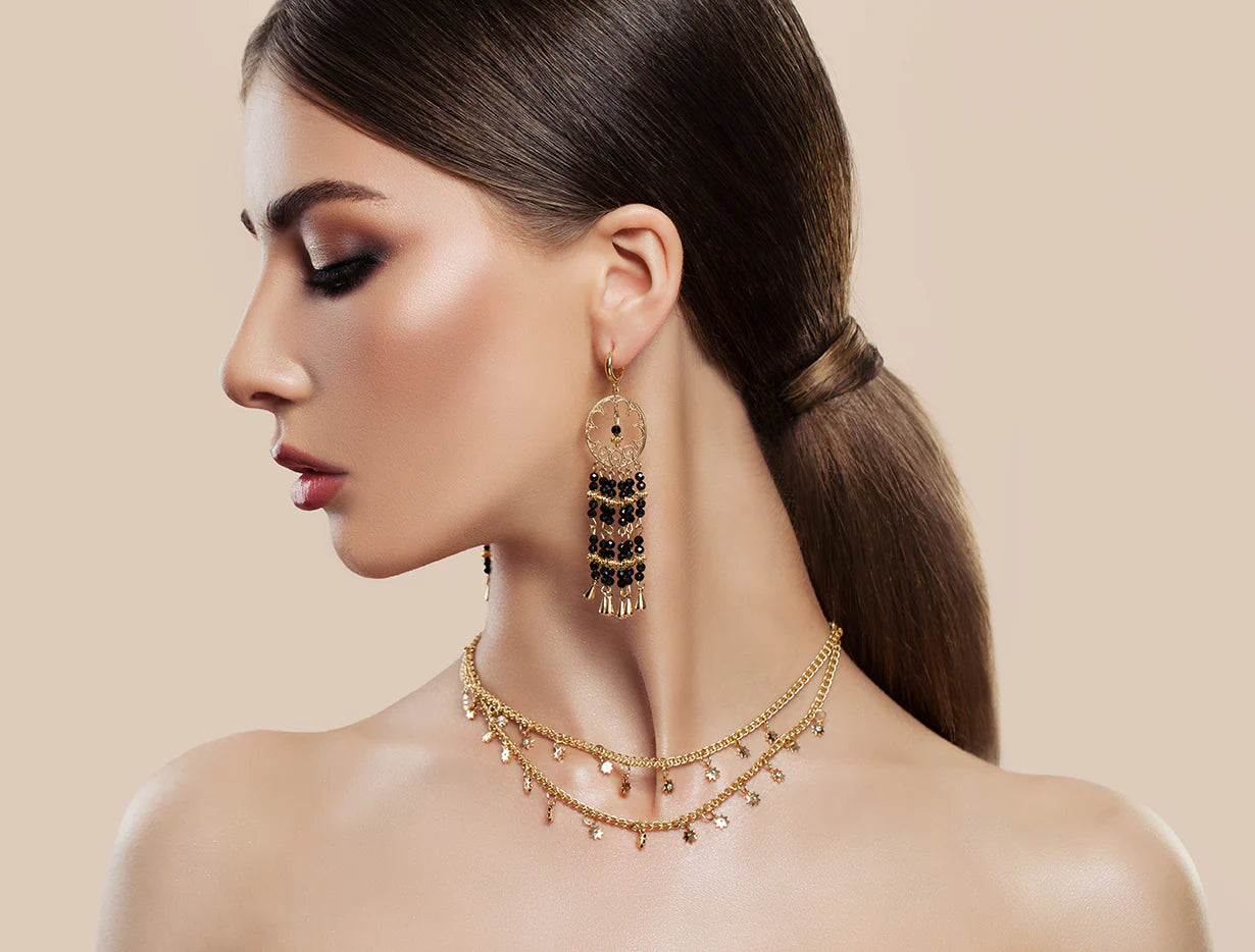 The Art Of Layering Gold Necklaces And Earrings