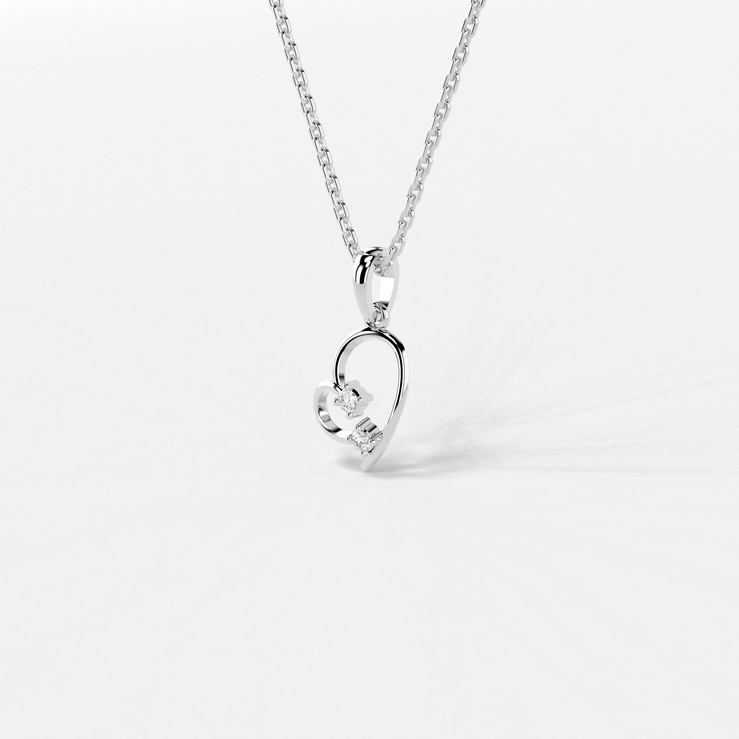 Entwined Hearts Diamond Pendant