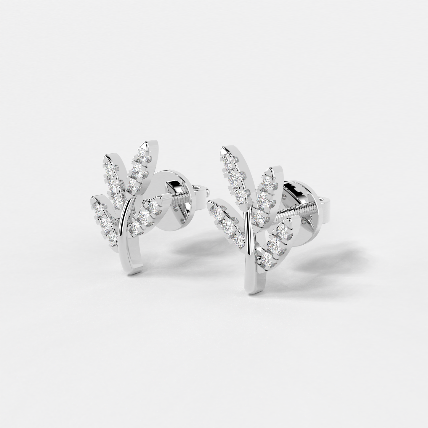 Diamond Leaflet Earring