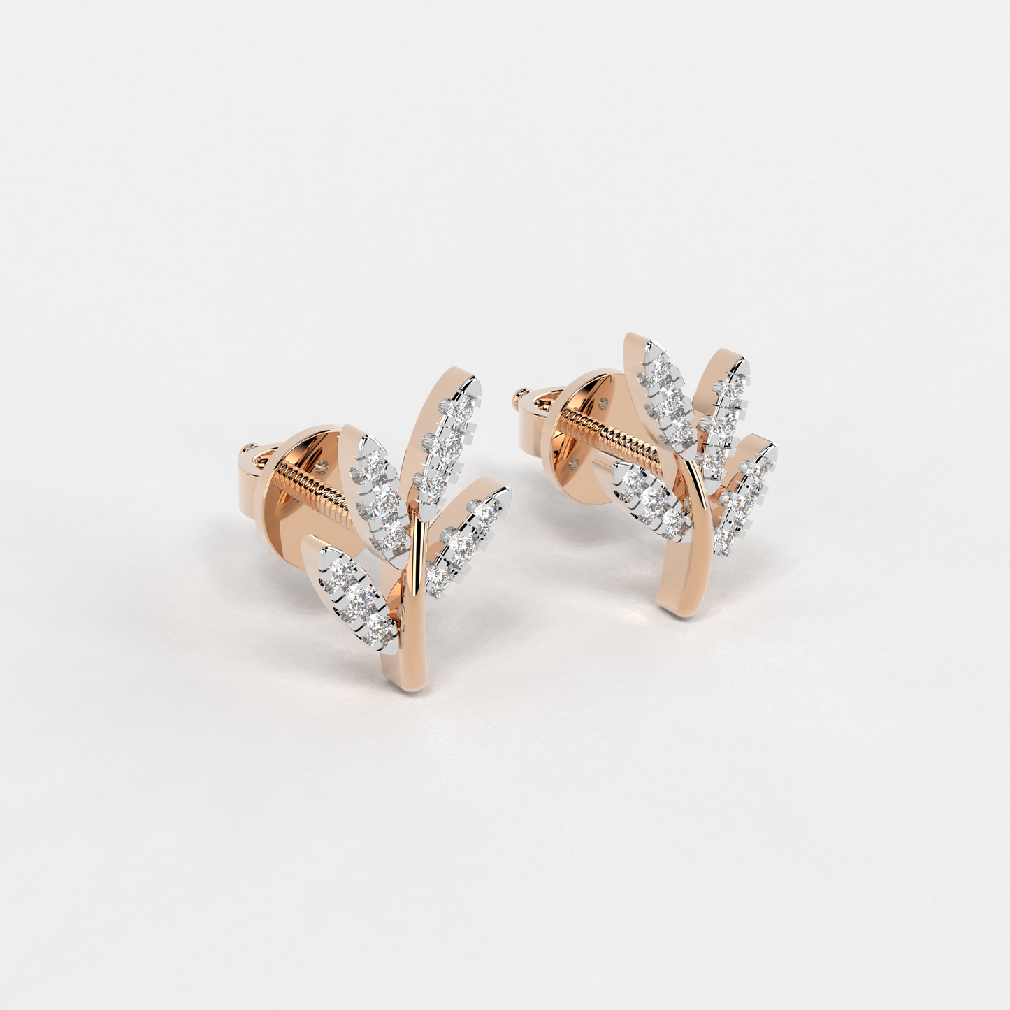 Diamond Leaflet Earring