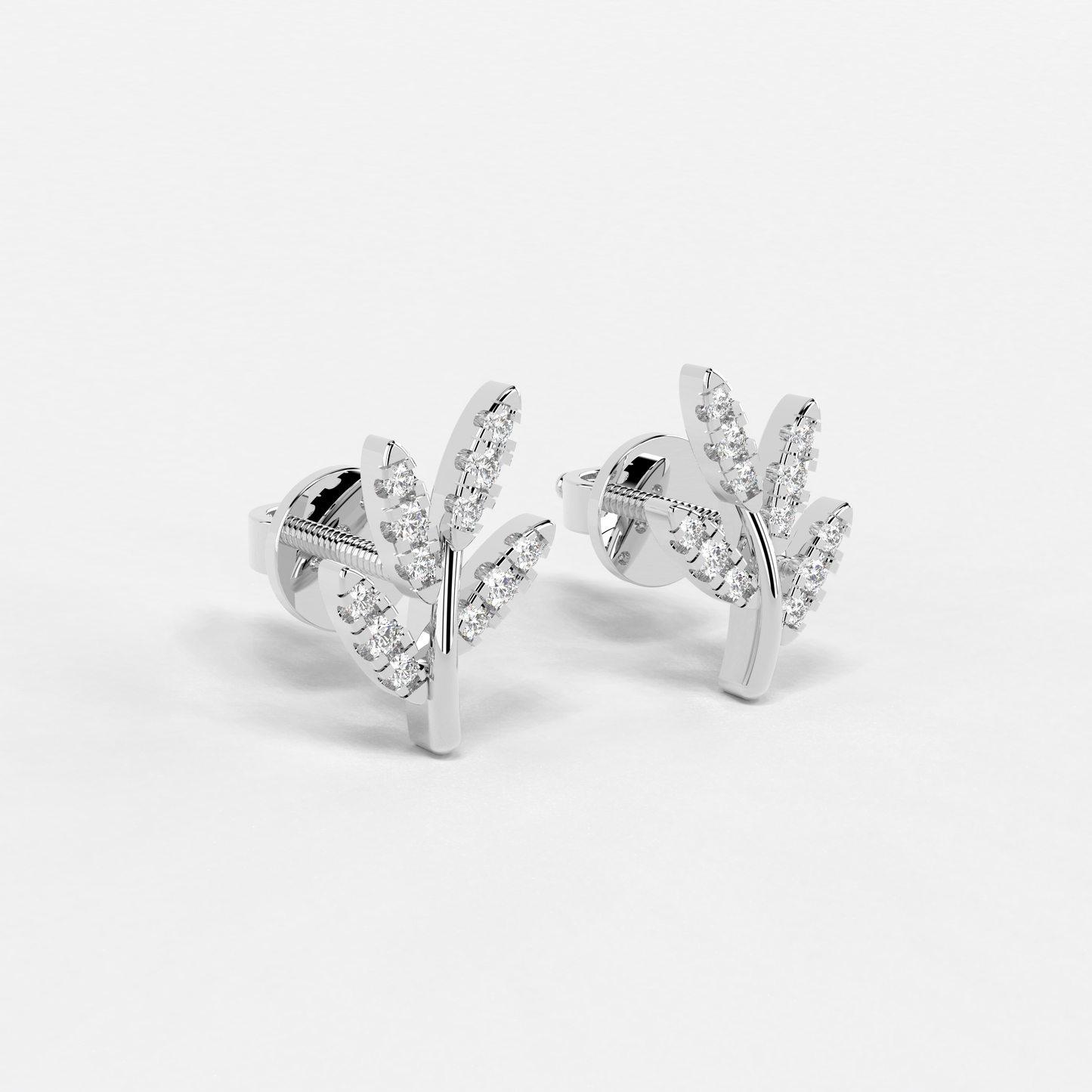 Diamond Leaflet Earring