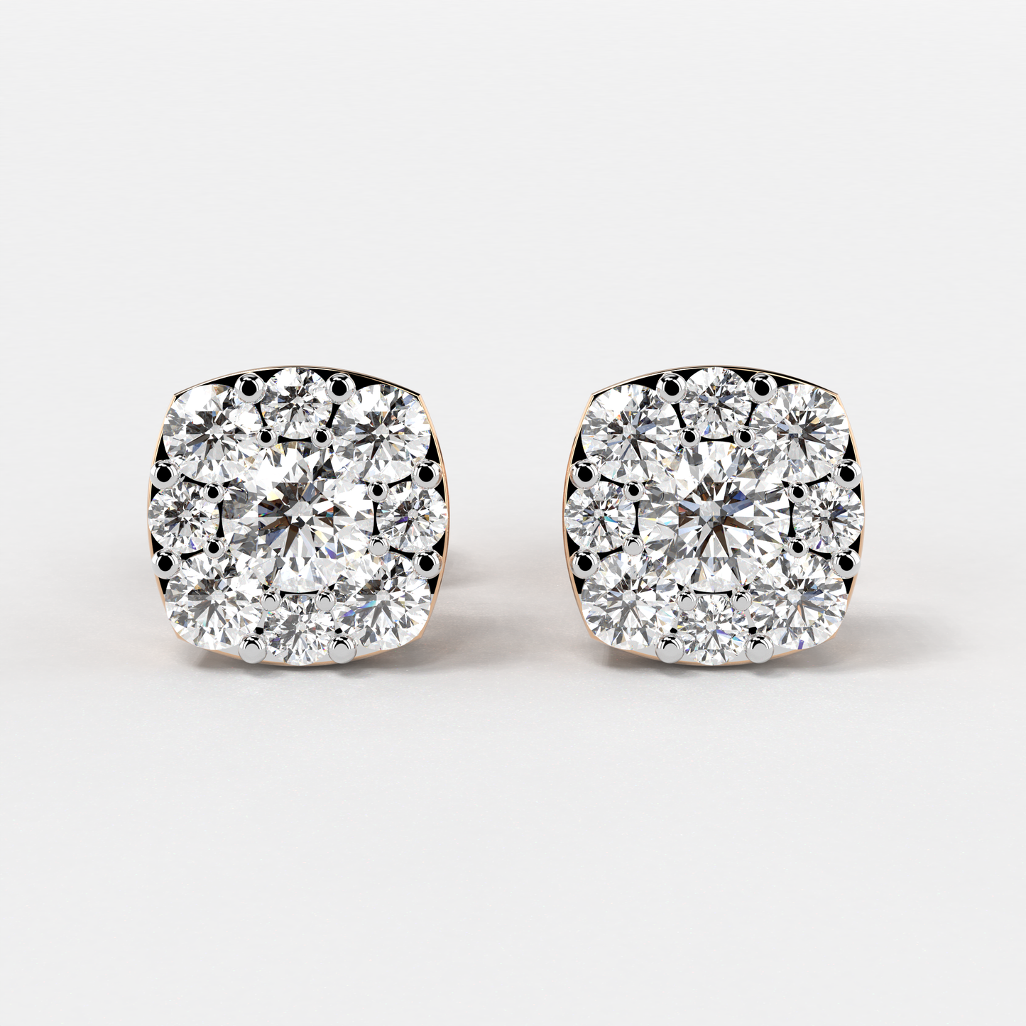 Sparkling Square Cluster Earring