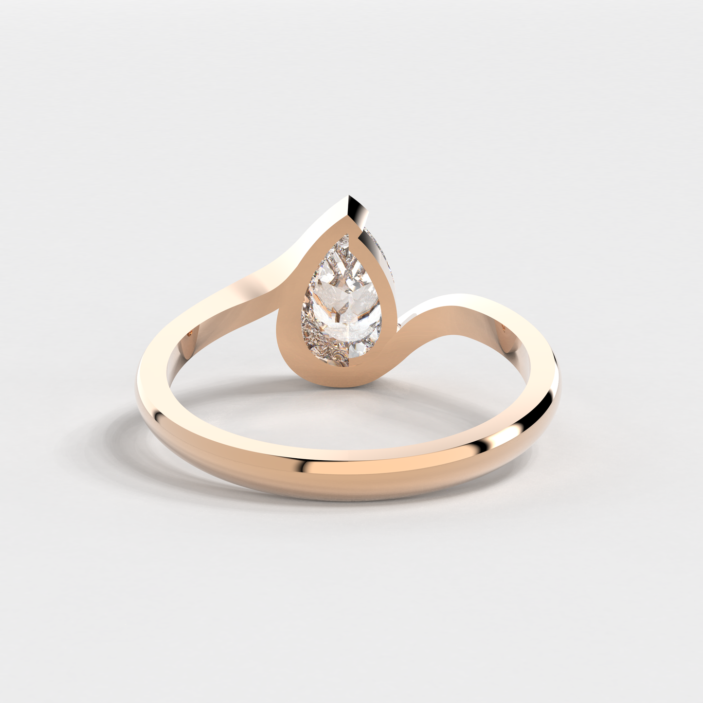 "Serpentine Solitaire" Pear Diamond Ring