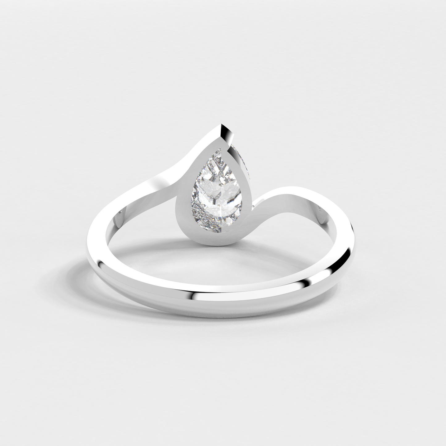 "Serpentine Solitaire" Pear Diamond Ring