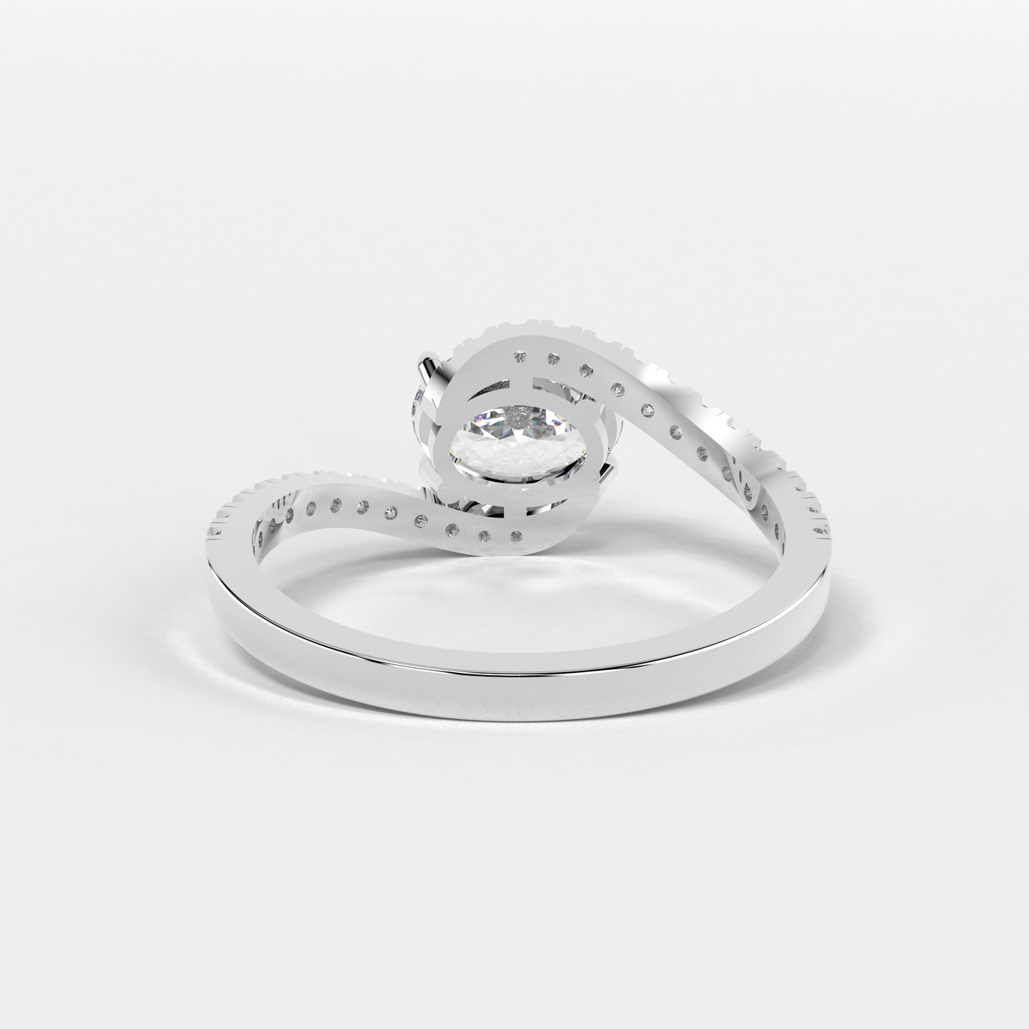 Swirling Rhapsody Oval Diamond Ring