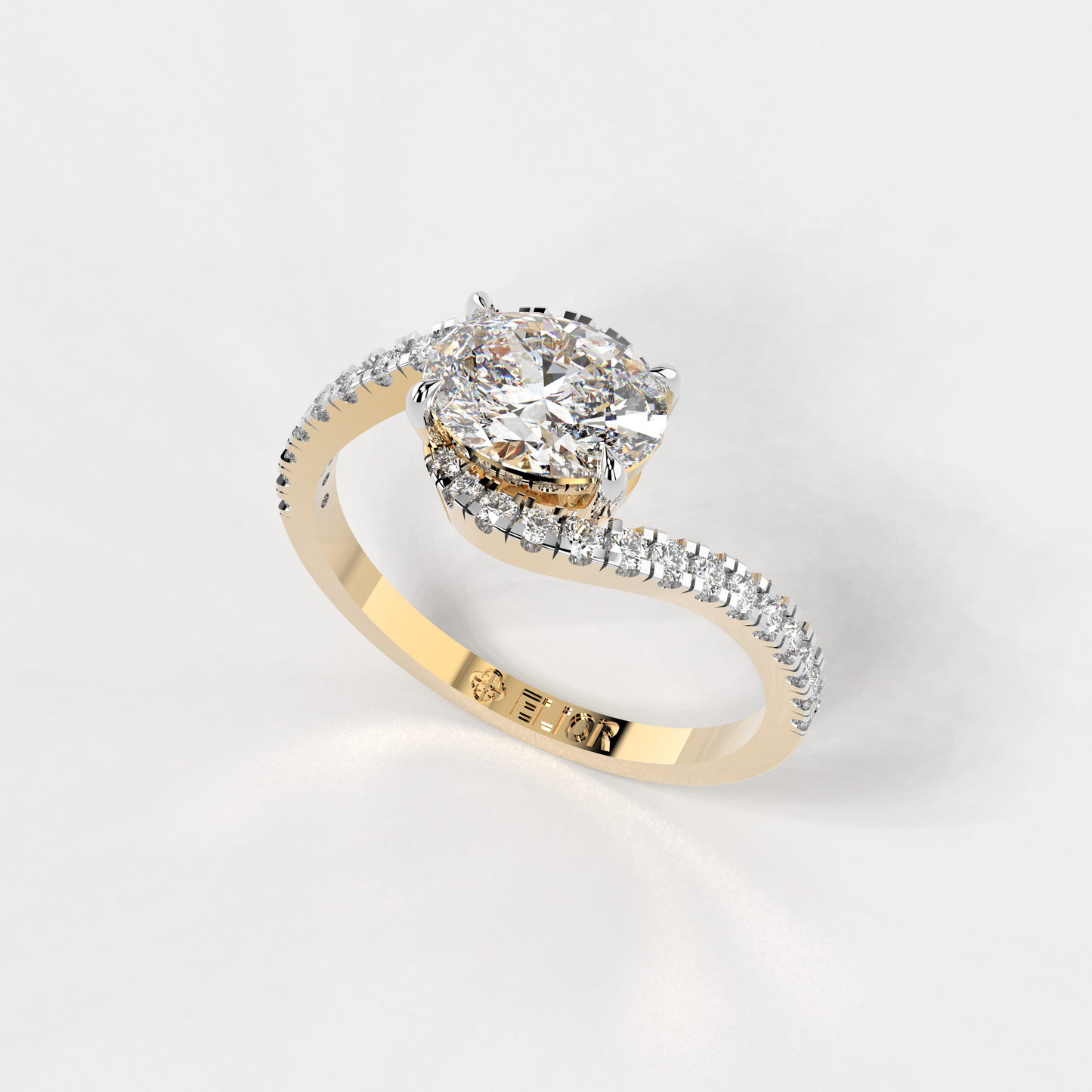 Swirling Rhapsody Oval Diamond Ring