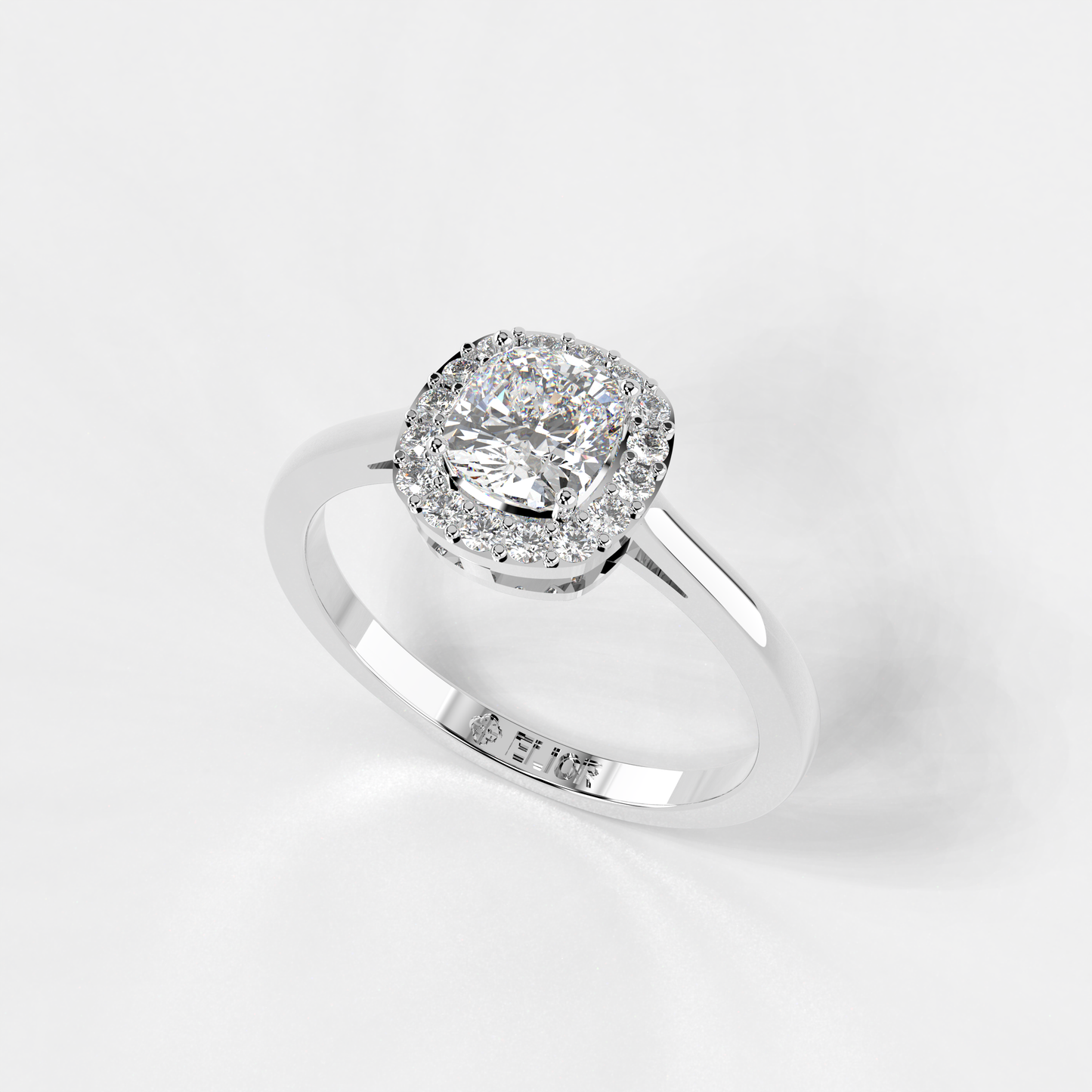 Cushion Cut Halo Diamond Ring