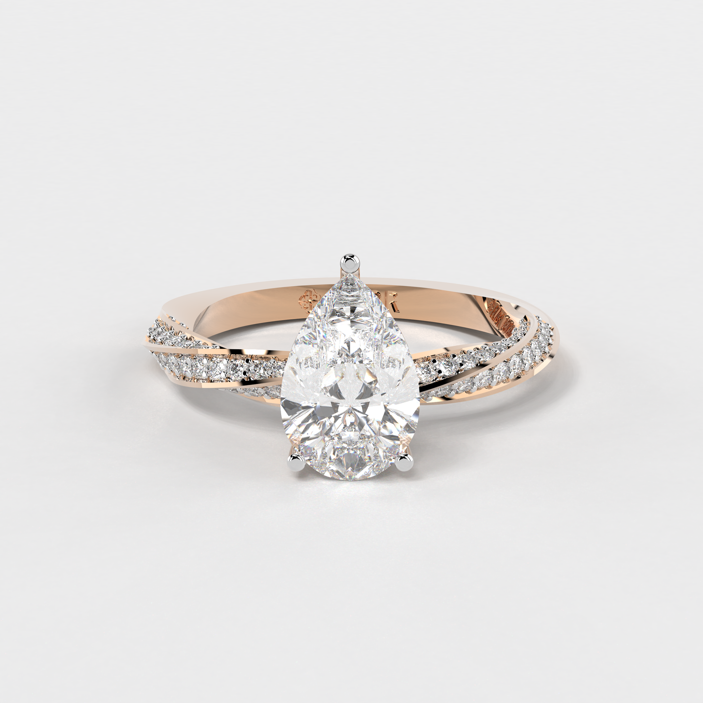 Pear Solitaire Symphony Ring