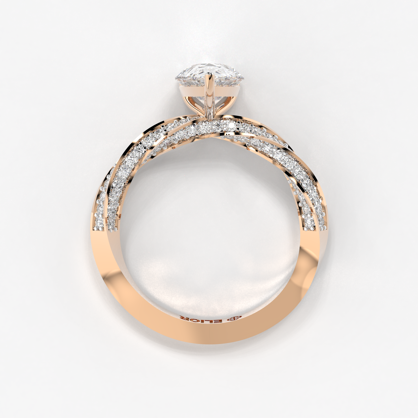 Pear Solitaire Symphony Ring