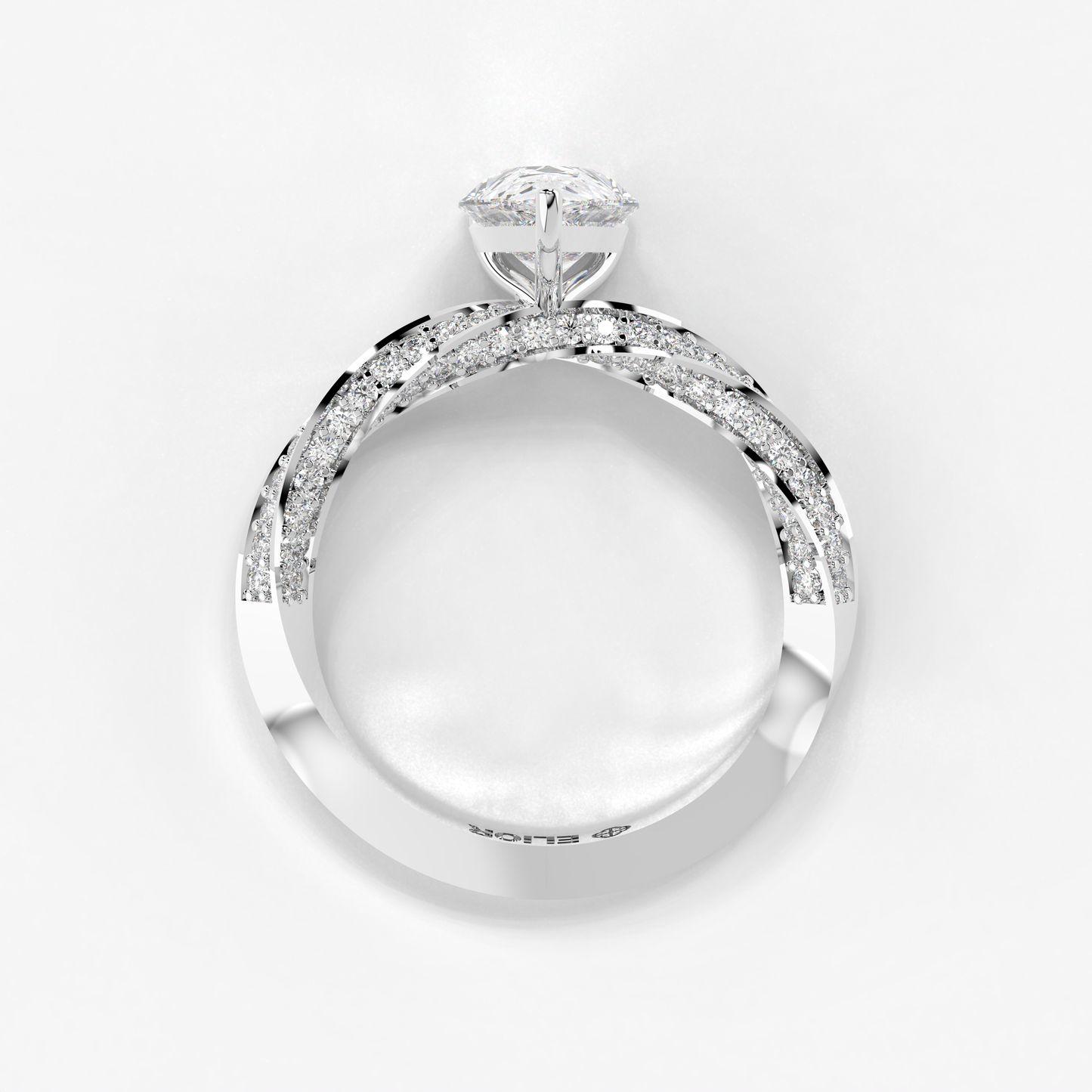 Pear Solitaire Symphony Ring