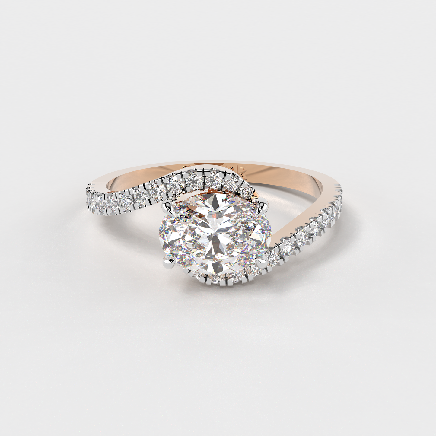 Swirling Rhapsody Oval Diamond Ring