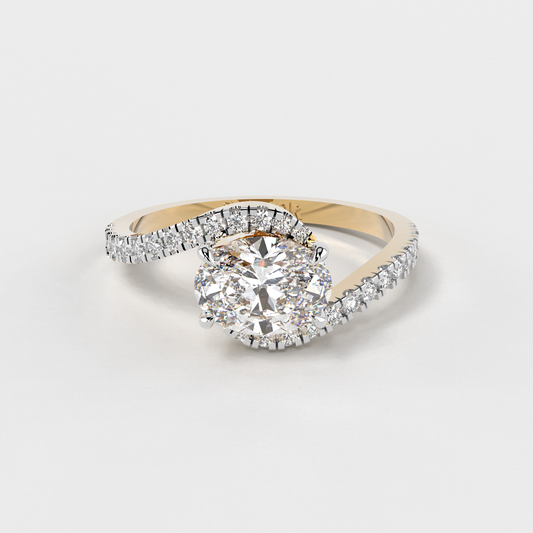 Swirling Rhapsody Oval Diamond Ring