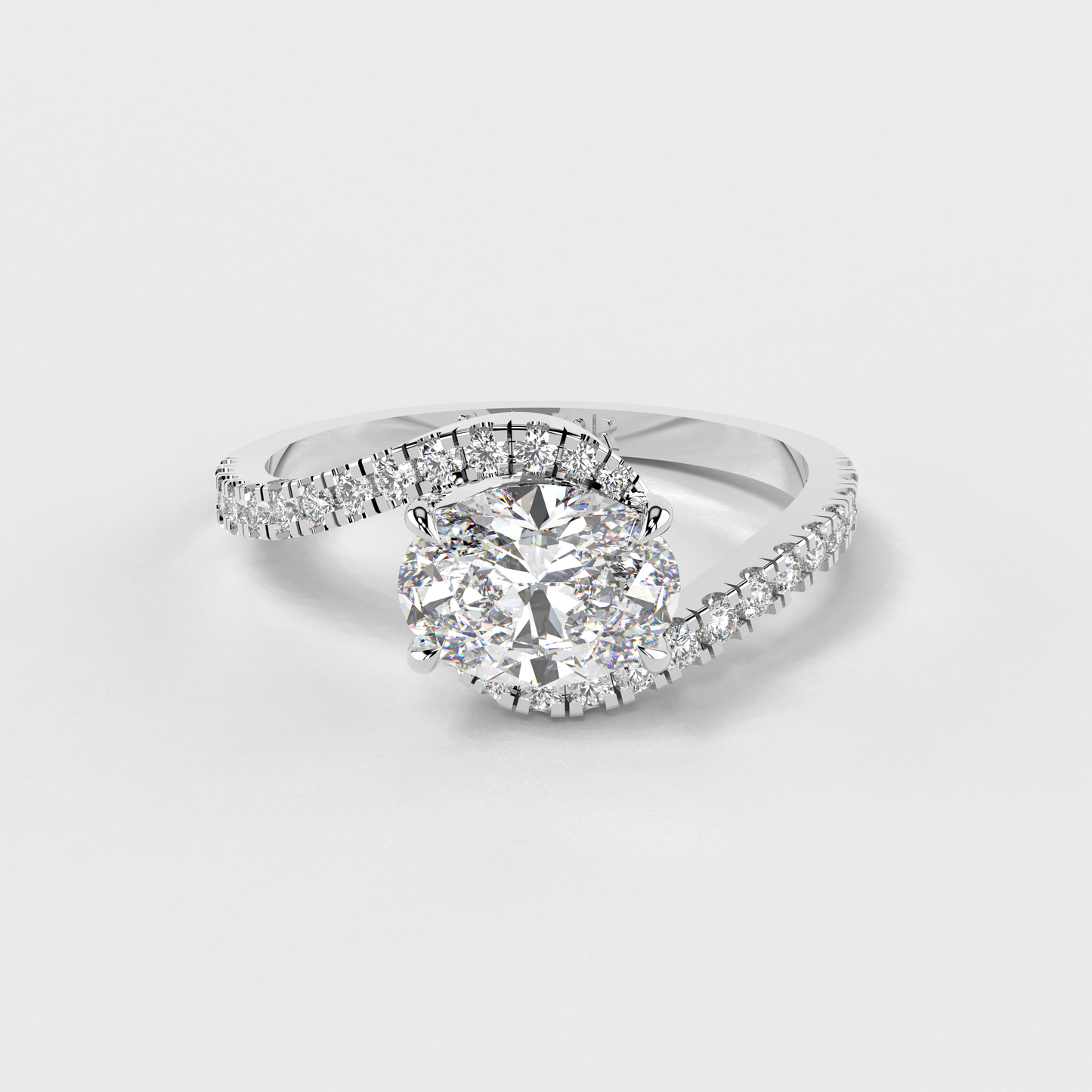 Swirling Rhapsody Oval Diamond Ring